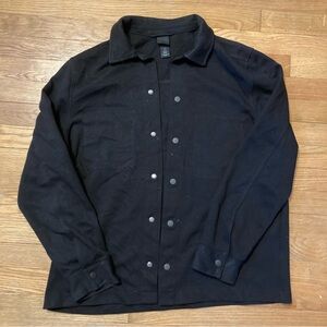 Men's Black Snap Shut Shirt Jacket